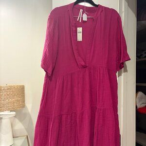 Pink Flowy Tunic Dress by Anthropologie